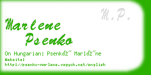 marlene psenko business card
